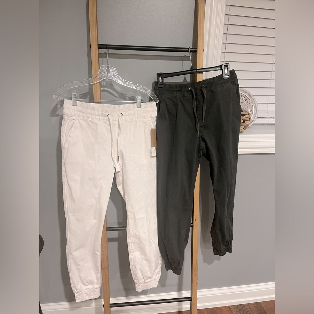 New Nordstrom | 2 Khaki material adjustable waist pants | size small